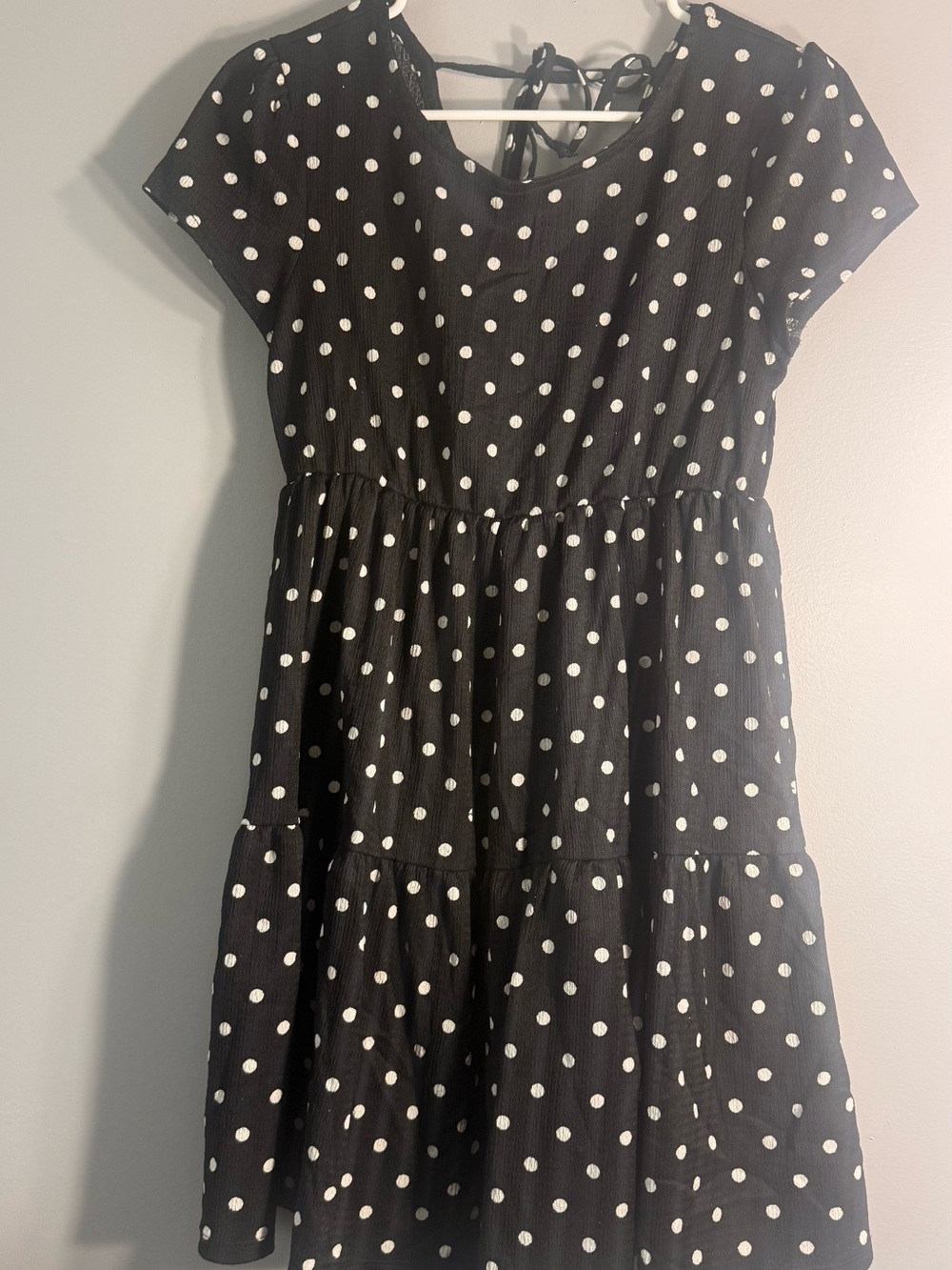 Crystal Doll Black Dress with White Polka Dots